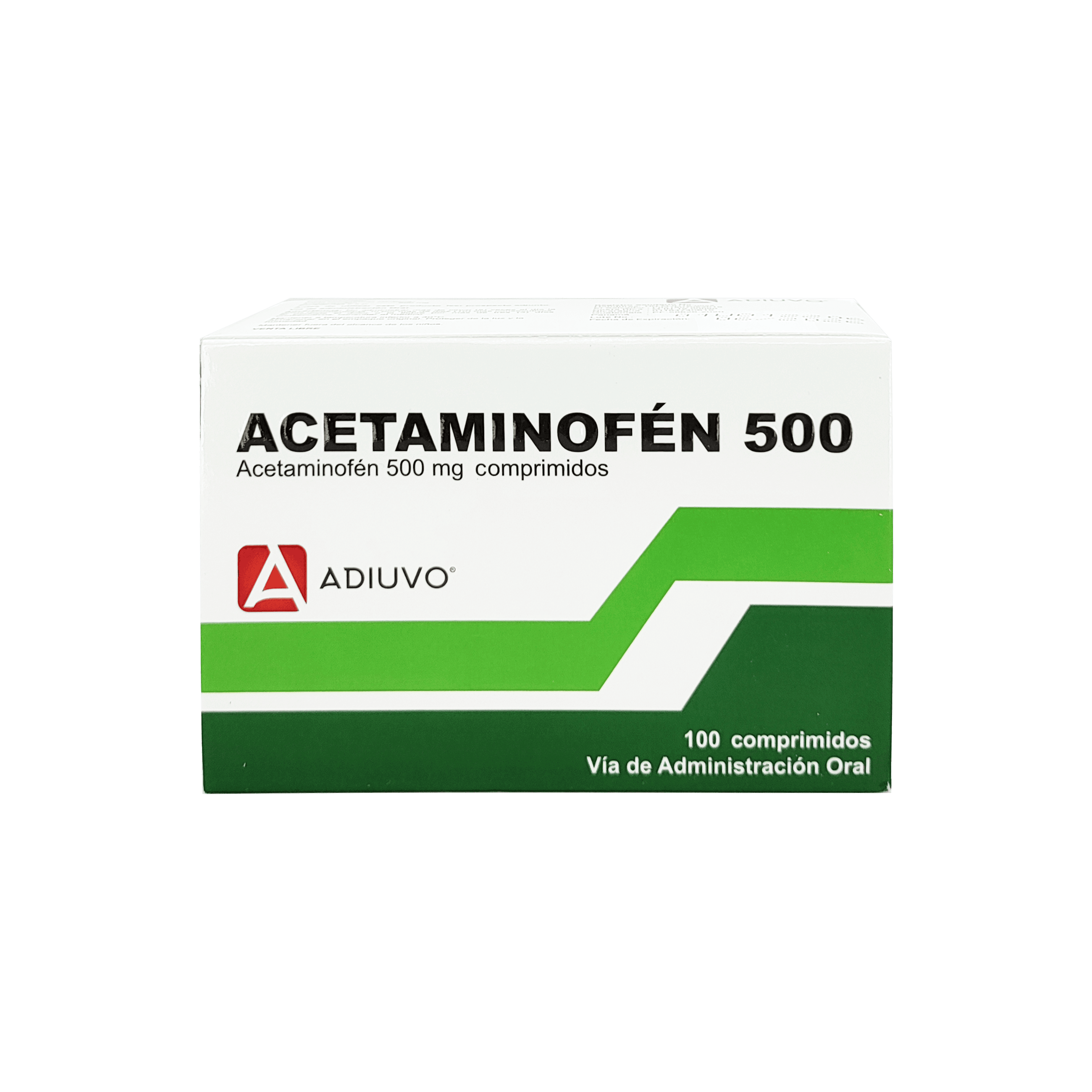 1222_Acetaminofen Adiuvo 500mg , 1 de 100 comprimidos