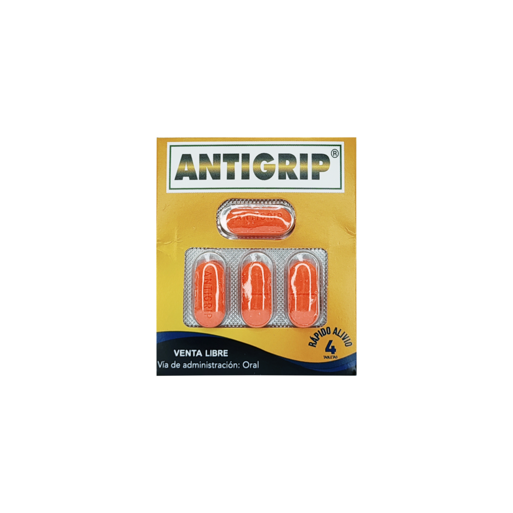 Antigrip 500mg, sobre 4 tabletas – Apomedix