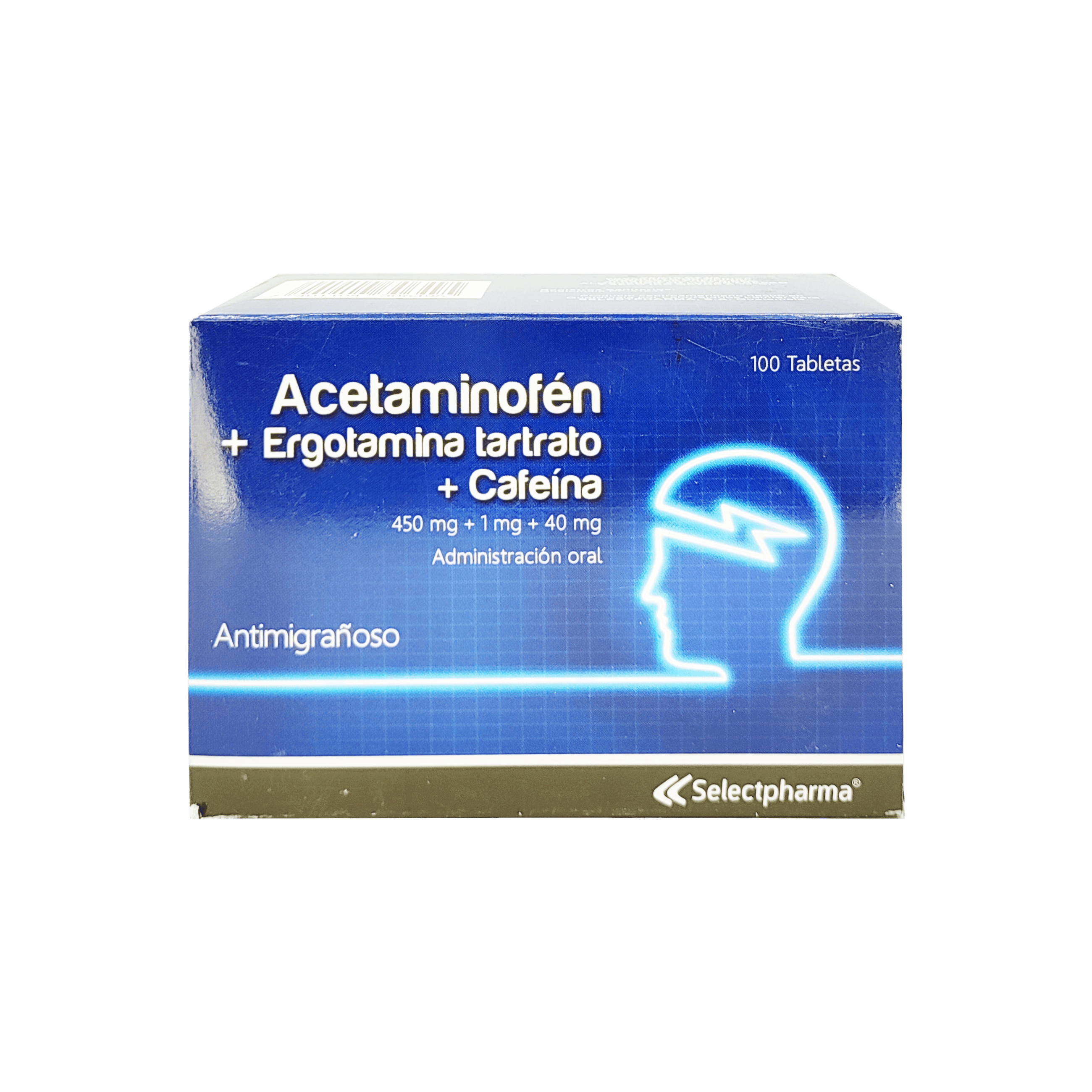 1413_Acetaminofen+Ergotamina+Cafeina Selectpharma, 1 de 10 tabletas