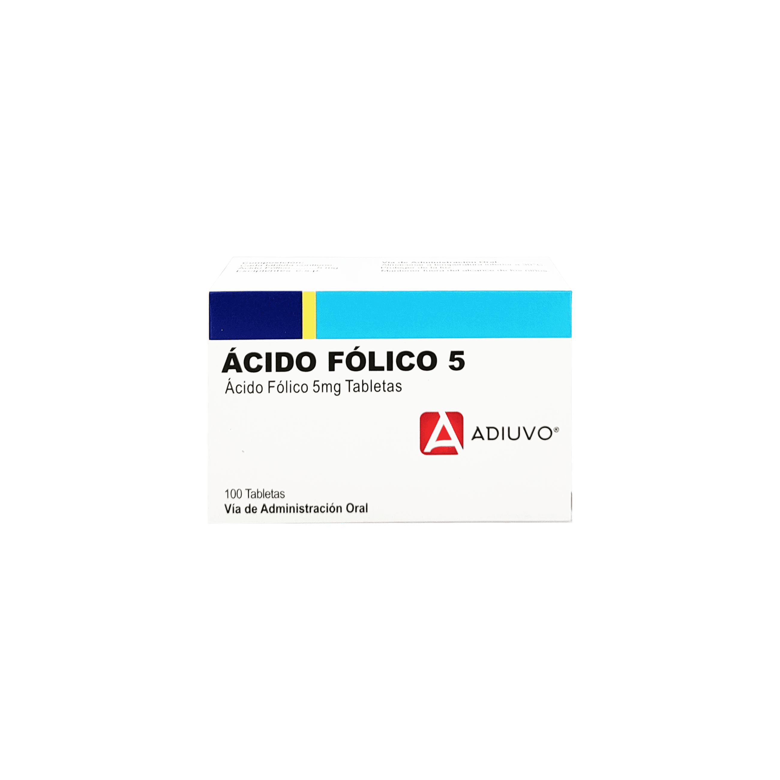 1437_Acido Folico Adiuvo 5mg, 100 Tabletas